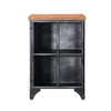 Straight-on view with the door open focusing on the internal hinges and the secure magnetic closure