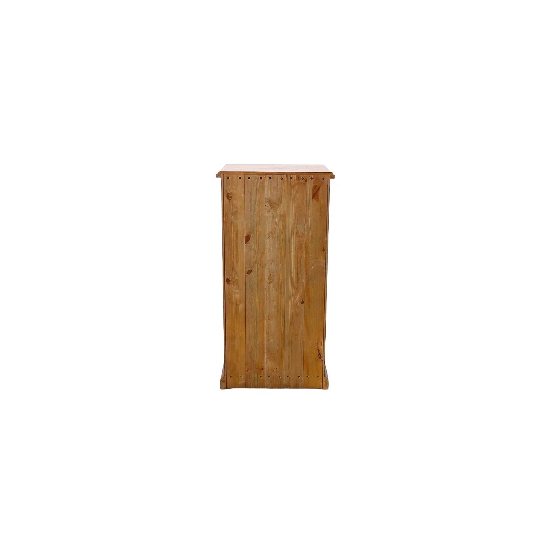 Rear view showing the solid finished wood back panel and sturdy construction