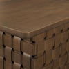 Close-up shot focusing on the smooth corner finish and the high-quality wood grain of the rectangular tabletop