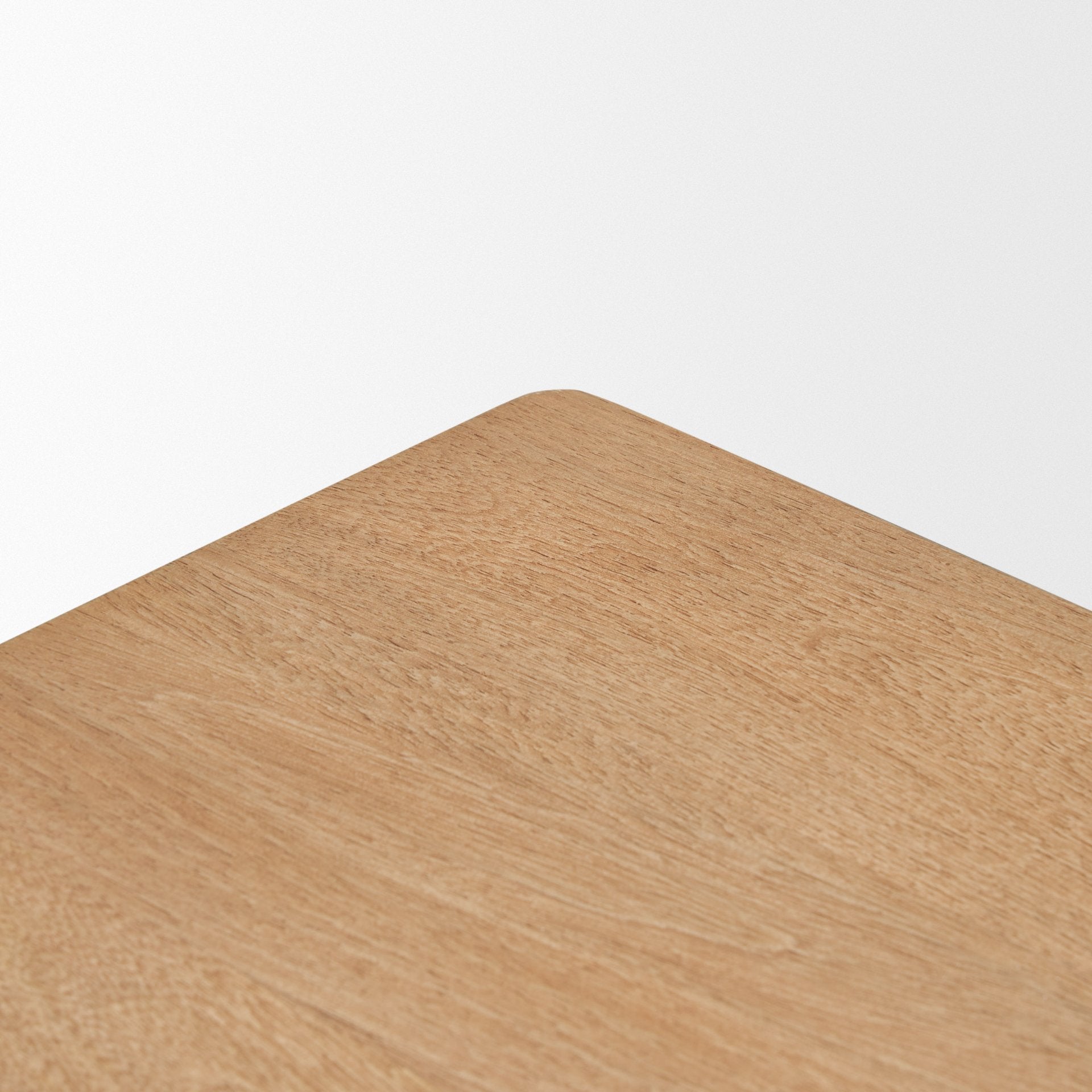Front view of the Trellyn accent table featuring a smooth square tabletop and a unique architectural base with a hand-carved woven texture in a warm wood finish
