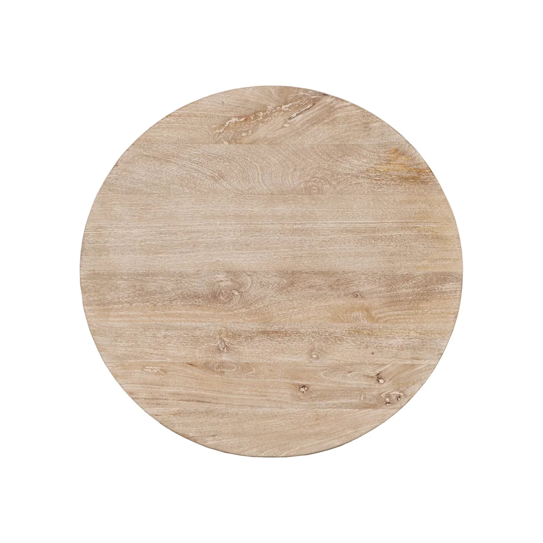 Front view of the Truffle coffee table featuring a circular top and a thick dome-shaped pedestal base in a light natural oak finish