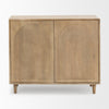 Front view of Tucker 2 door accent cabinet in light natural wood finish