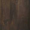 Macro shot of the deep wood grain and finish on the dark Tucker cabinet