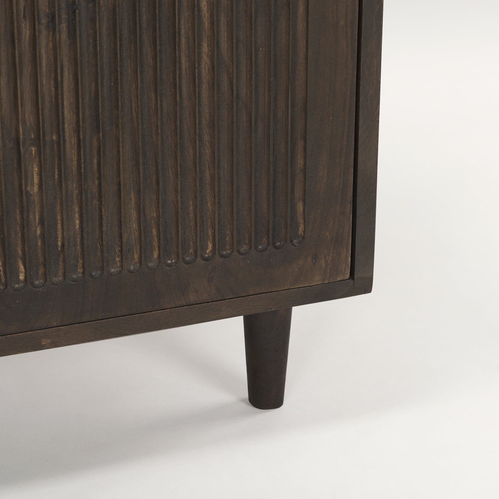 Front view of Tucker 2 door accent cabinet in light natural wood finish