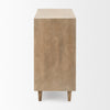 Side profile of Tucker natural wood cabinet showing slim rectangular form