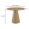Technical diagram showing the 38.00 inch diameter, 30.00 inch height, and 1.50 inch tabletop thickness specifications