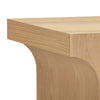 Product view highlighting the 24 inch width and 24 inch height dimensions of the sculptural oak side table