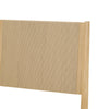 Close-up shot focusing on the textured gray fabric headboard and the glowing ambient LED light strip