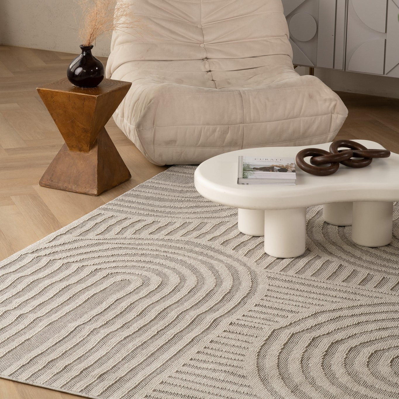 Utopia Grey Geometric Modern Area Rug – 5' x 8'