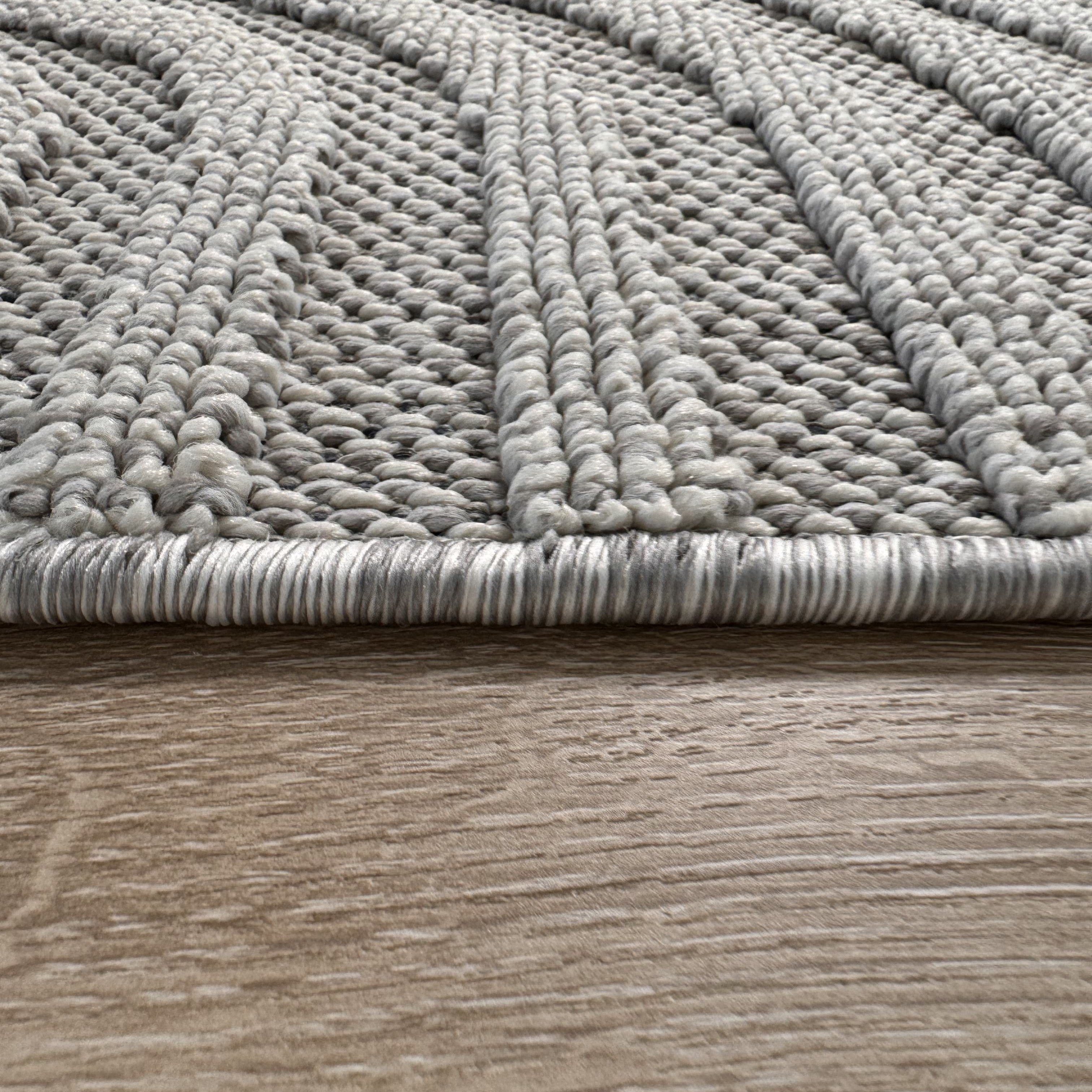 Utopia Grey Modern Wavy Lines Area Rug