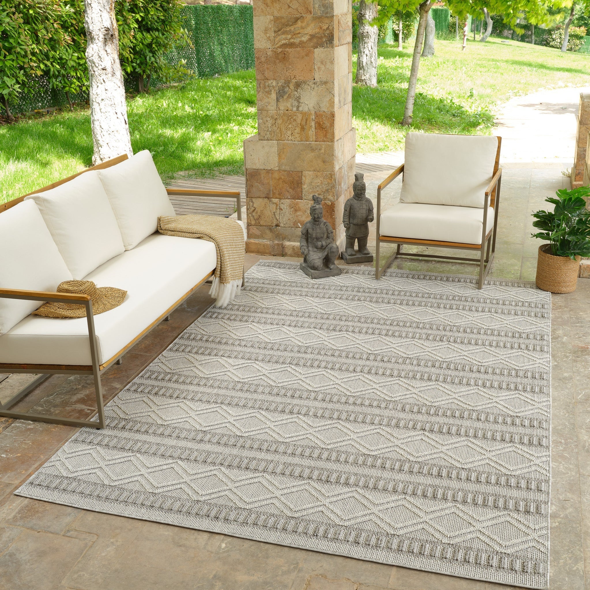 Utopia Beige Abstract Textured Area Rug-thumbmail-5