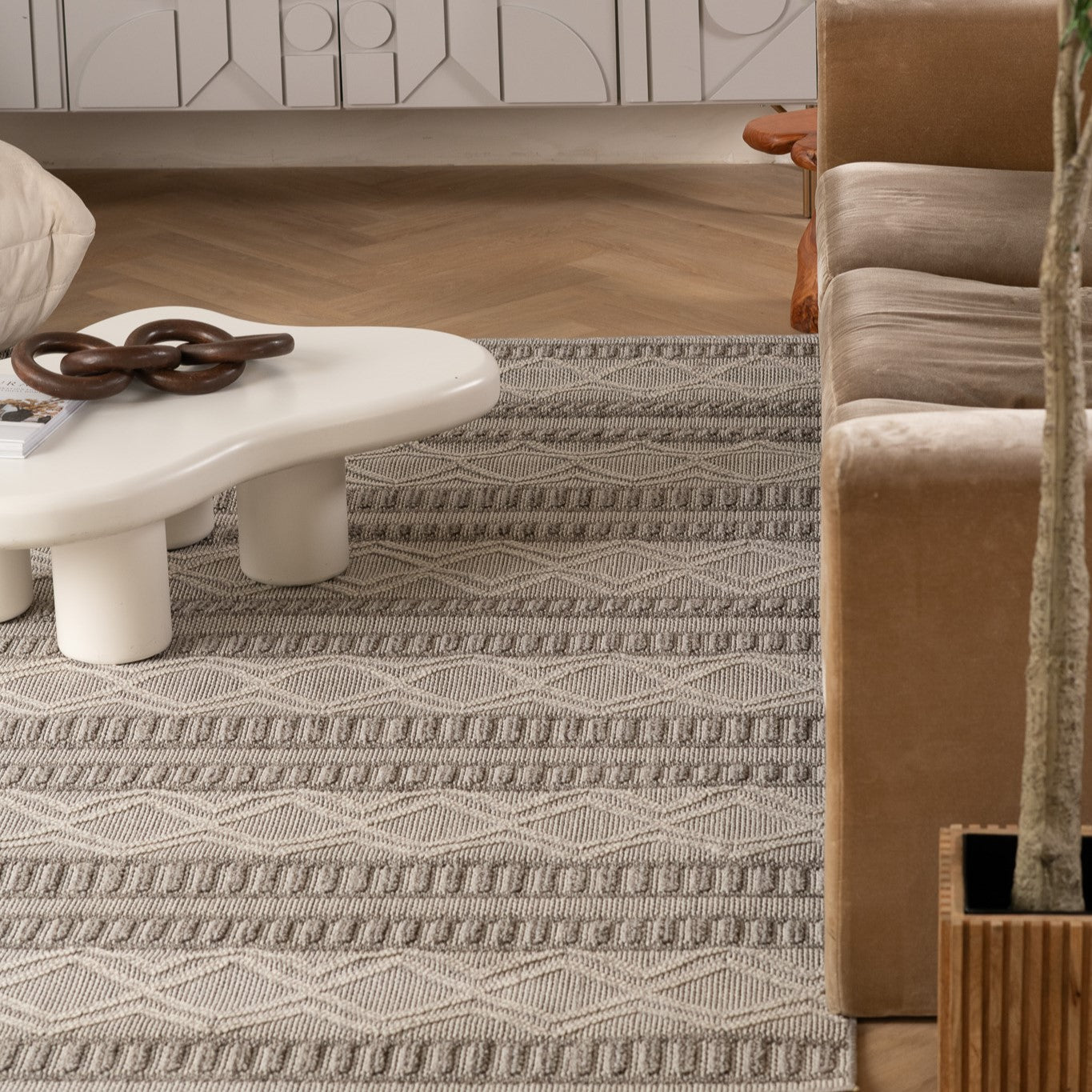 Utopia Beige Abstract Textured Area Rug-thumbmail-3