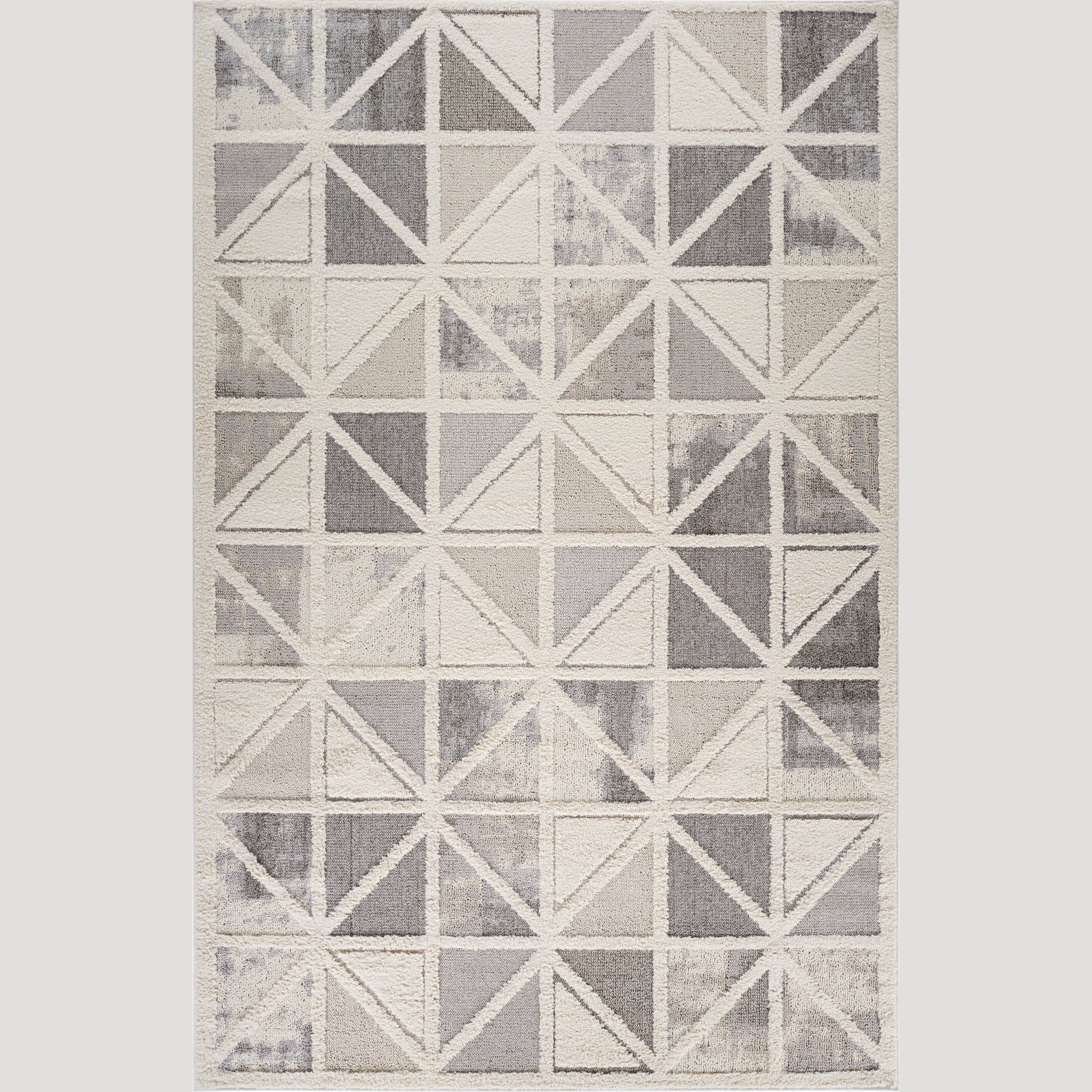 Valencia White Geometric Modern Area Rug – 5' x 8'