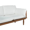 Left perspective view showing the deep seating and high armrest design of the Vineyard outdoor sofa