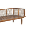 Teak wood frame detail of Vineyard outdoor sofa with durable outdoor construction