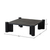 Product shot of the Vito coffee table with dimensional markers for height, width, and depth