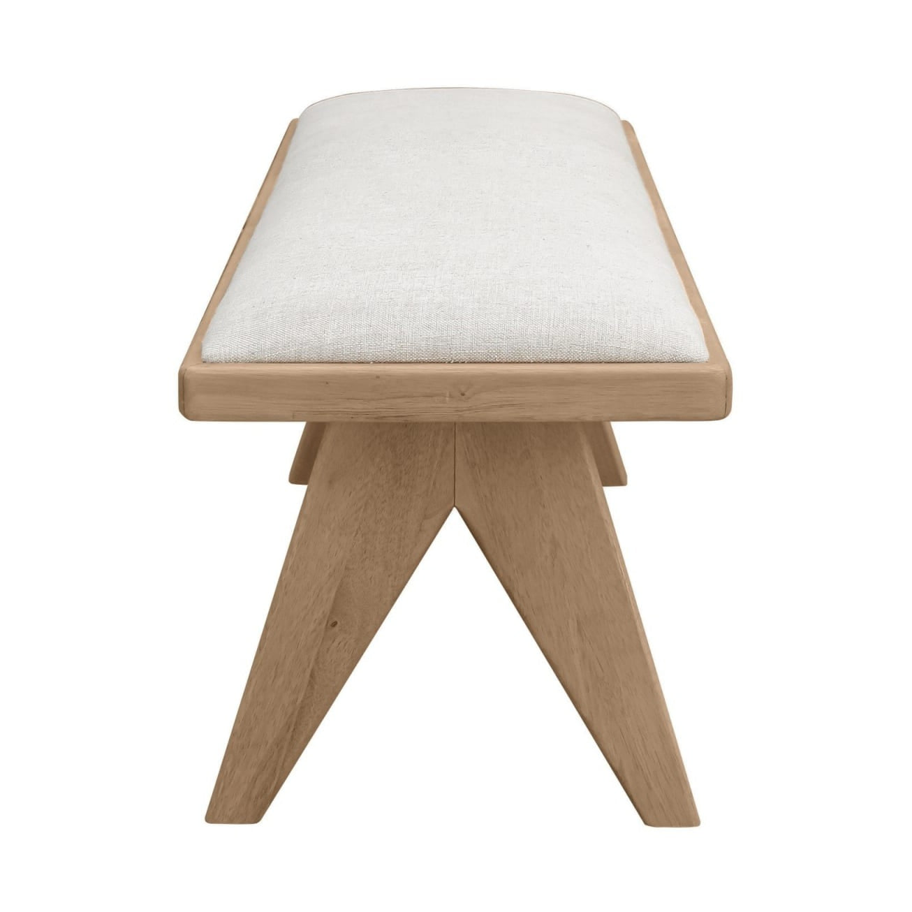 Nettie Upholstered Bench in Ginger and Natural Linen-thumbmail-4