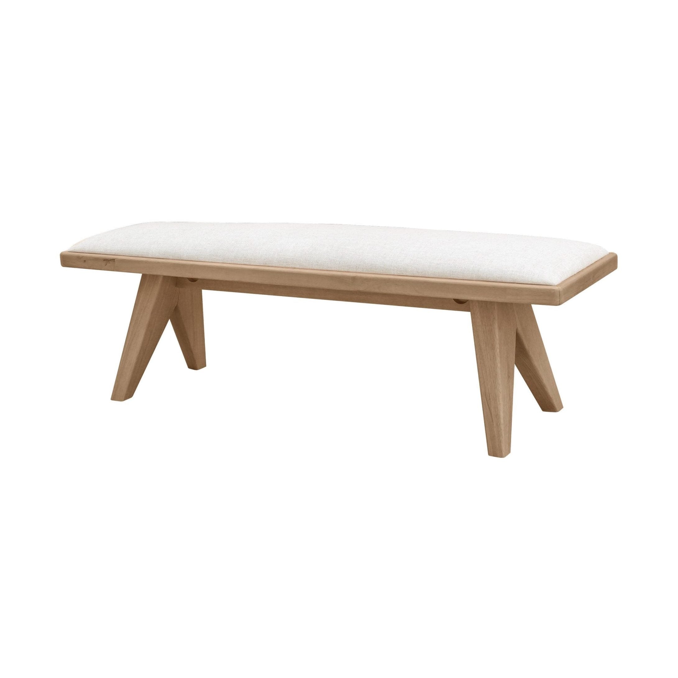 Nettie Upholstered Bench in Ginger and Natural Linen-thumbmail-3