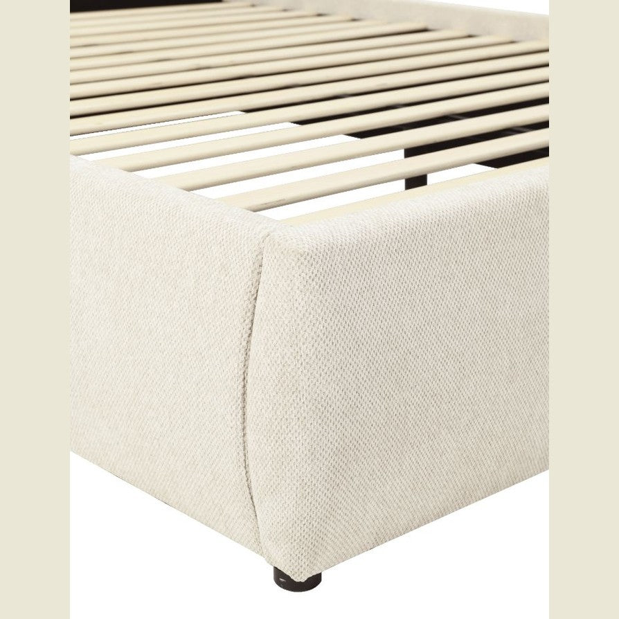 Lifestyle shot highlighting the sideboard in a warm, airy room setting with natural textures and soft lighting