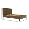 Side perspective technical drawing indicating the king-size bed frame width, depth, and 47.5 inch headboard height