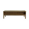 Rear perspective of the West coffee table showing the consistent wood grain and finished back panel