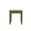 Straight-on front view showcasing the clean lines and symmetrical frame of the C-style wooden end table