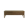 Front view of the West coffee table in a closed position showcasing its clean rectangular silhouette and walnut finish