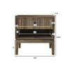 Front-facing technical diagram specifying the 14-inch width and 5-inch height of the open storage compartment