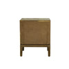 Rear view of the nightstand highlighting the clean walnut finish and high-quality structural assembly