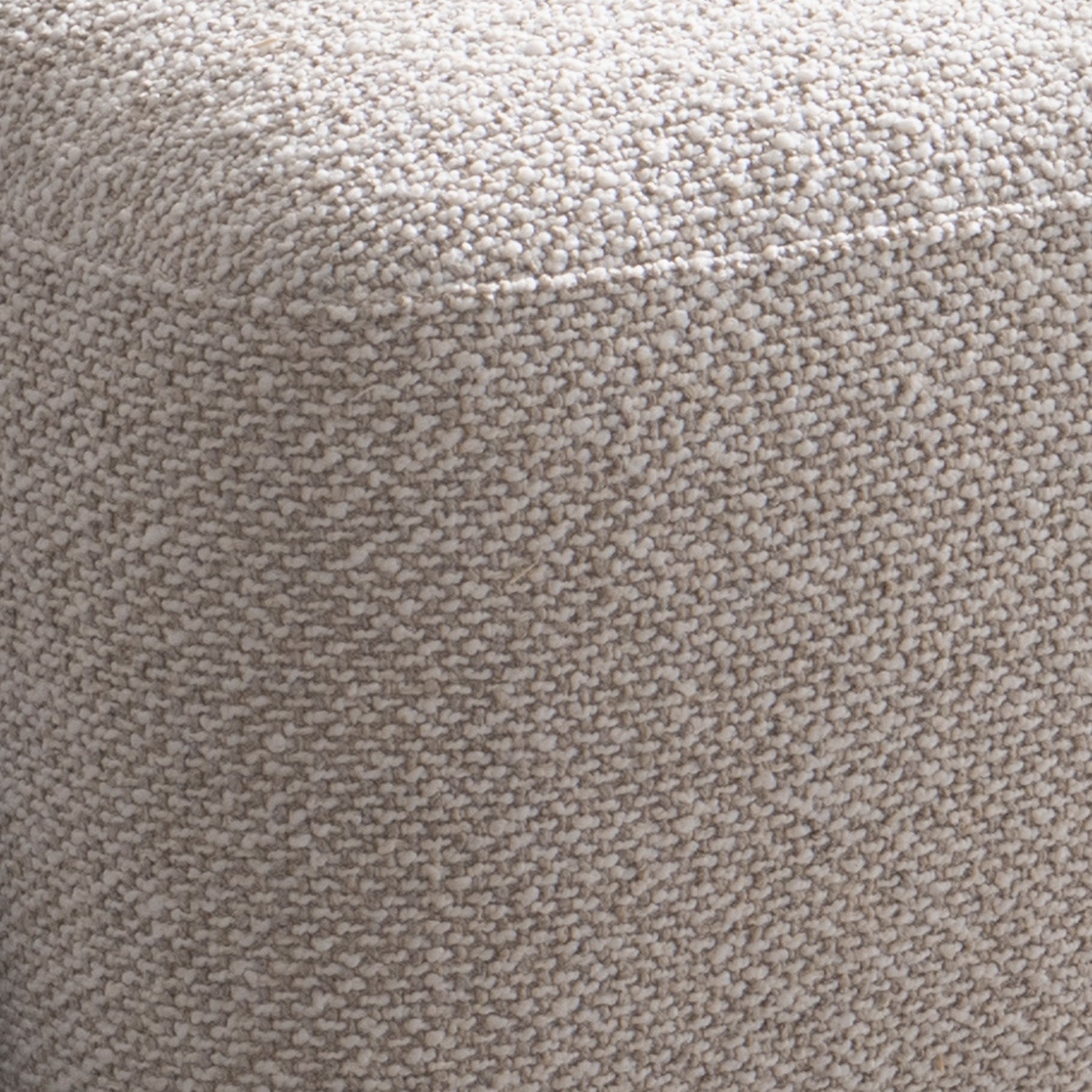 Front view of the Gunnar Accent Chair featuring white bouclé fabric and black A-frame wooden legs.