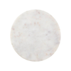 Direct overhead view showcasing the smooth polished surface and subtle neutral tones of the white marble tabletop