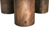 Macro view highlighting the sturdy cylindrical leg construction and seamless wood joinery