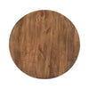 Direct overhead view of the circular tabletop displaying the full natural wood grain beauty