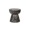 Straight-on front view showcasing the symmetrical tapered pedestal design and high-contrast natural stone patterns