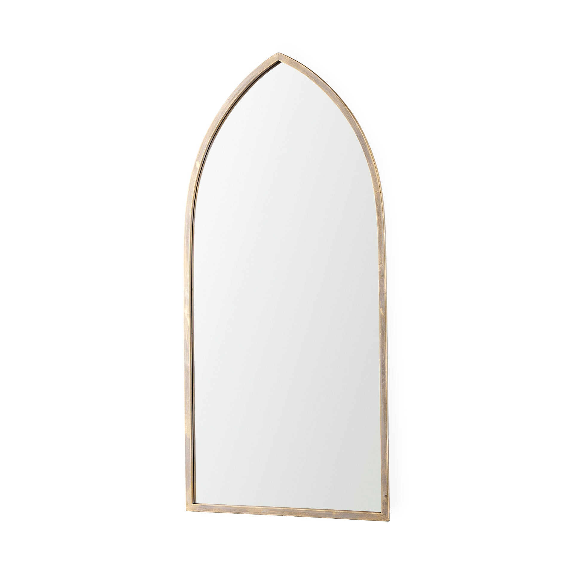 Giovanna Gold Metal Frame Pointed Arch Vanity Mirror-thumbmail-1