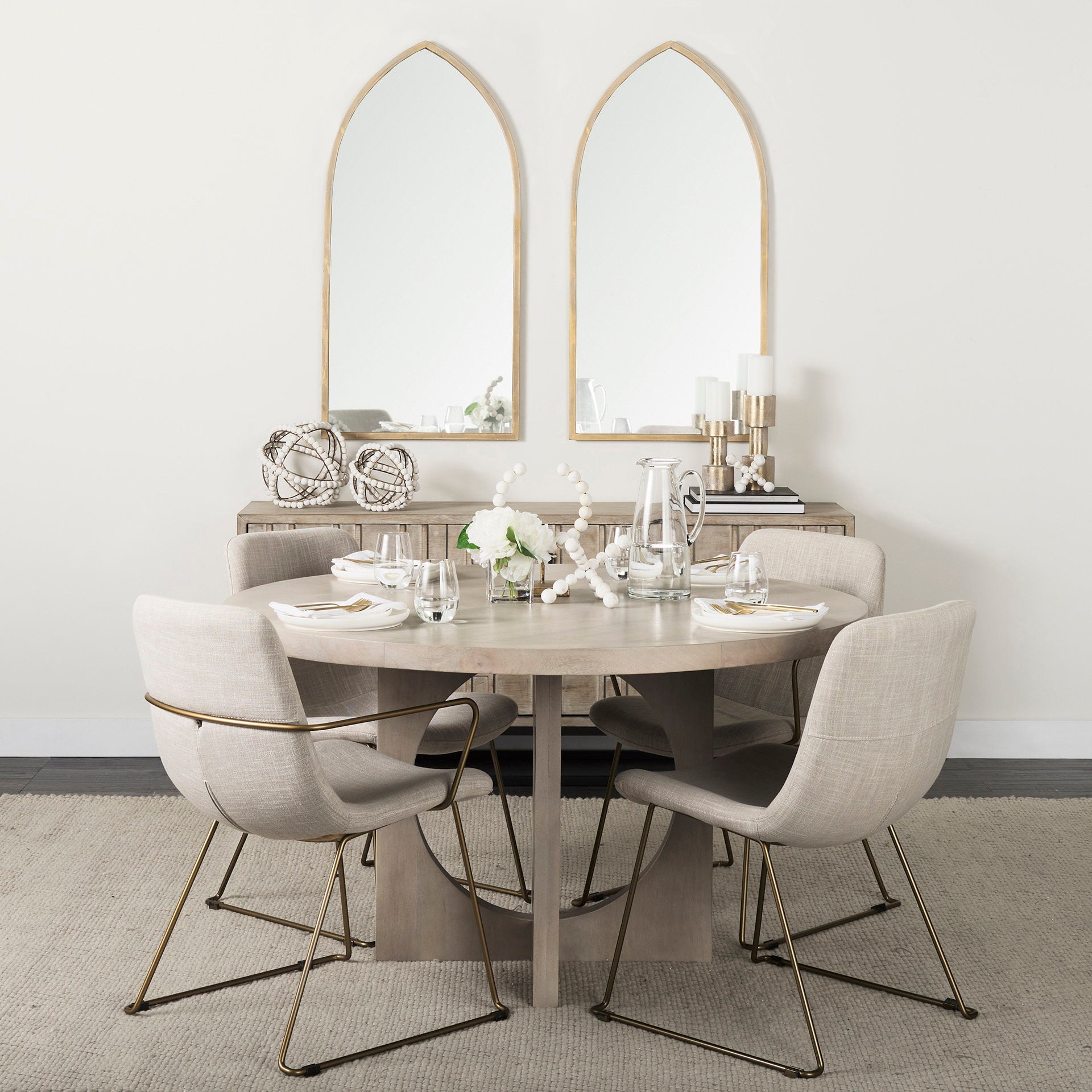 Giovanna Gold Metal Frame Pointed Arch Vanity Mirror-thumbmail-7