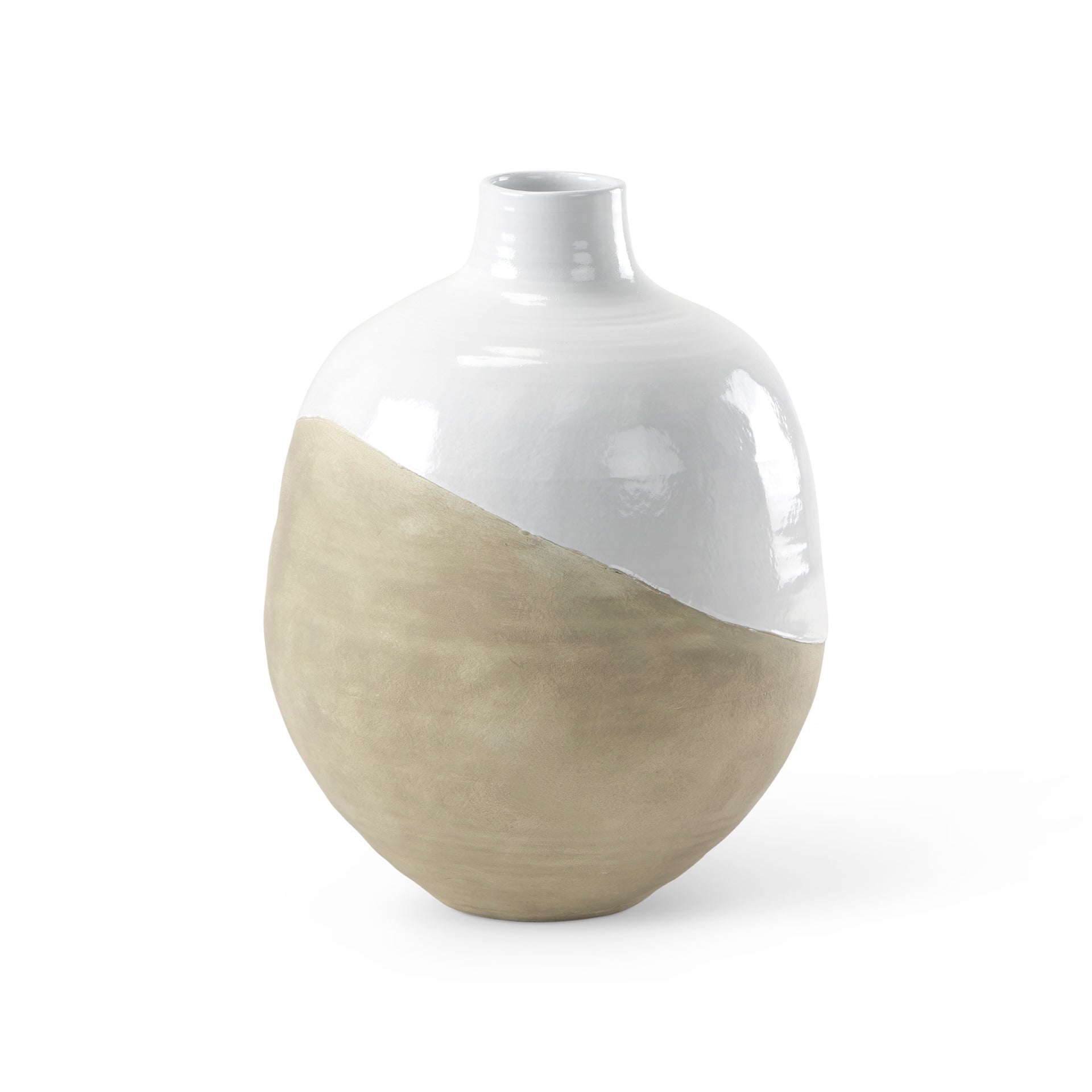 White and Beige Ceramic | 24.4H_0