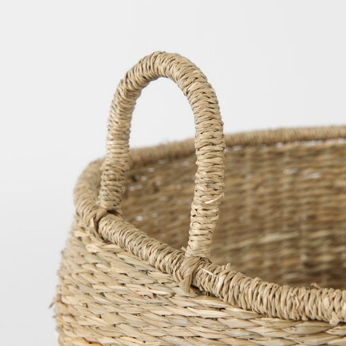 Bradley 18.1L x 18.1W x 16.0H (Set of 2) Light Brown W/Striped Seagrass Basket W/ Handles-thumbmail-4