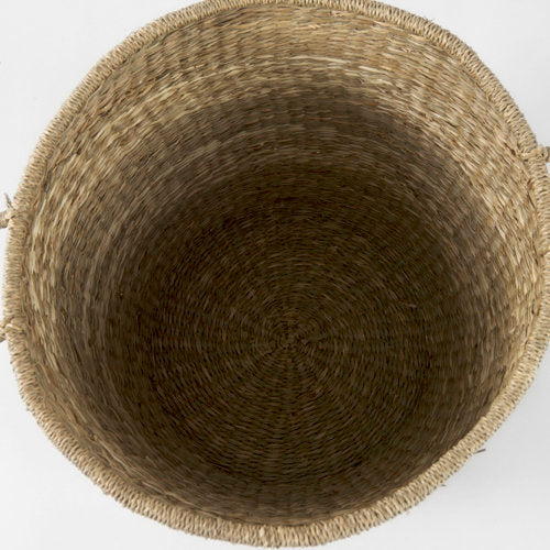 Bradley 18.1L x 18.1W x 16.0H (Set of 2) Light Brown W/Striped Seagrass Basket W/ Handles-thumbmail-6