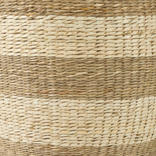 Bradley 18.1L x 18.1W x 16.0H (Set of 2) Light Brown W/Striped Seagrass Basket W/ Handles-thumbmail-7