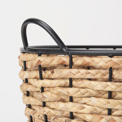 Braelyn 17.3L x 17.3W x 10.6H Set of Two Woven W/ Metal Detail Round Baskets-thumbmail-6