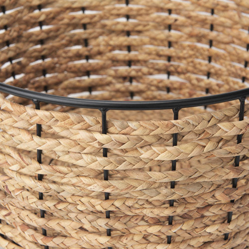 Braelyn 17.3L x 17.3W x 10.6H Set of Two Woven W/ Metal Detail Round Baskets-thumbmail-7