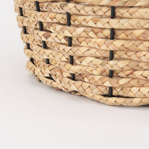 Braelyn 17.3L x 17.3W x 10.6H Set of Two Woven W/ Metal Detail Round Baskets-thumbmail-11
