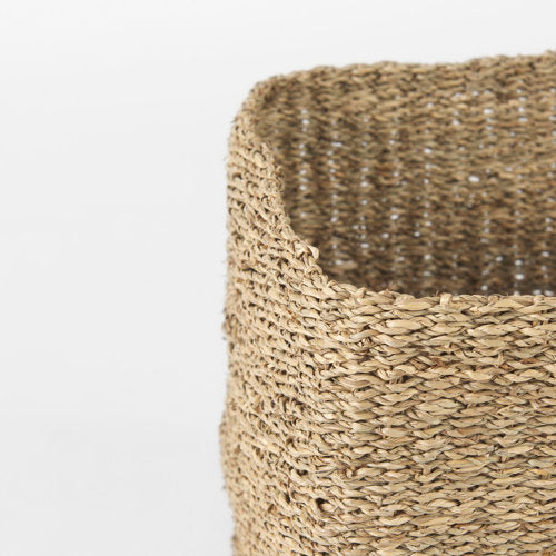 Copenhagen 15.7L x 15.7W x 15.7H (Set of 3) Medium Brown Square Twisted Seagrass Square Basket-thumbmail-4