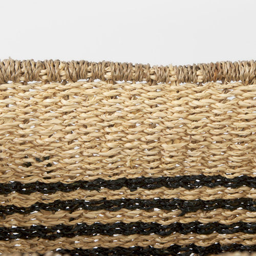 Emma 17.3L x 13.0W x 11.0H (Set of 2) Light Brown Seagrass Rectangular Basket W/ Black Stripes-thumbmail-5