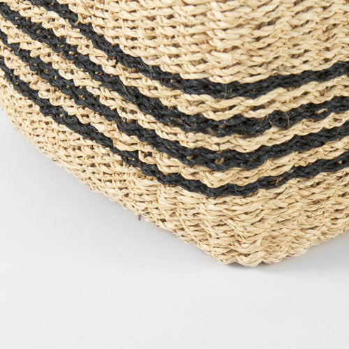 Emma 17.3L x 13.0W x 11.0H (Set of 2) Light Brown Seagrass Rectangular Basket W/ Black Stripes-thumbmail-7