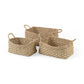 Emra 17.3L x 11.8W x 7.9H (Set of 3) Light Brown Seagrass Rectangular Basket W/ Handles