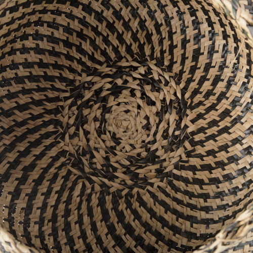 Gaia 17.7L x 17.7W x 20.5H Set of 3 Light and Dark Brown Cross Patterend Belly Seagrass Basket-thumbmail-7