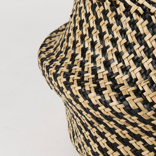 Gaia 17.7L x 17.7W x 20.5H Set of 3 Light and Dark Brown Cross Patterend Belly Seagrass Basket-thumbmail-8