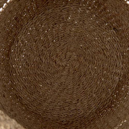 Hayes 17.7L x 17.7W x 11.8H (Set of 2) Medium Brown Seagrass Round Basket with Stripe Pattern-thumbmail-6